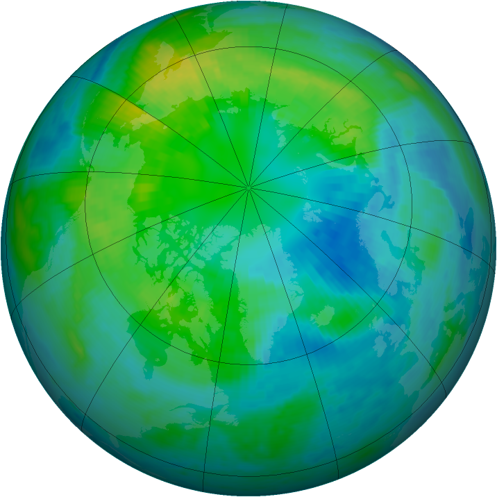 Arctic ozone map for 11 October 1998